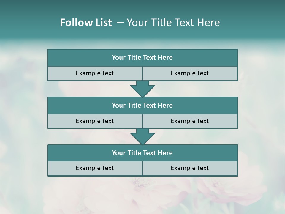 A Bunch Of Pink Flowers On A Green Background PowerPoint Template