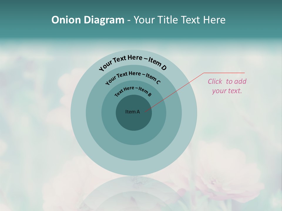 A Bunch Of Pink Flowers On A Green Background PowerPoint Template