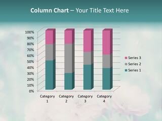 A Bunch Of Pink Flowers On A Green Background PowerPoint Template