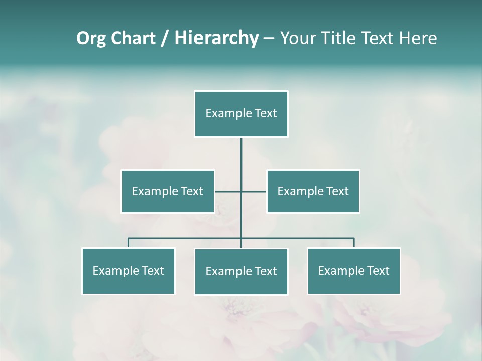 A Bunch Of Pink Flowers On A Green Background PowerPoint Template