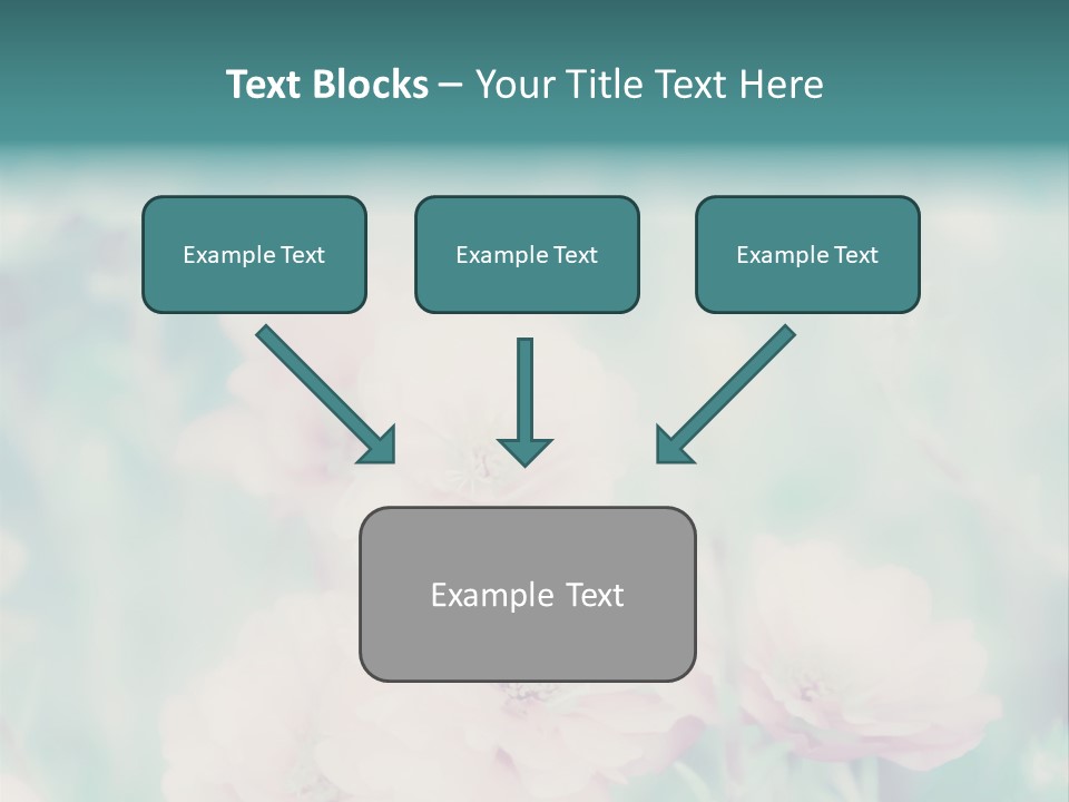 A Bunch Of Pink Flowers On A Green Background PowerPoint Template
