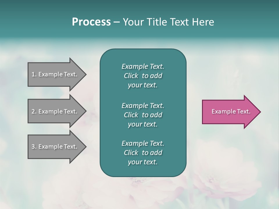 A Bunch Of Pink Flowers On A Green Background PowerPoint Template