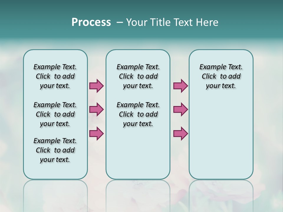 A Bunch Of Pink Flowers On A Green Background PowerPoint Template