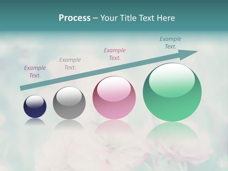 A Bunch Of Pink Flowers On A Green Background PowerPoint Template