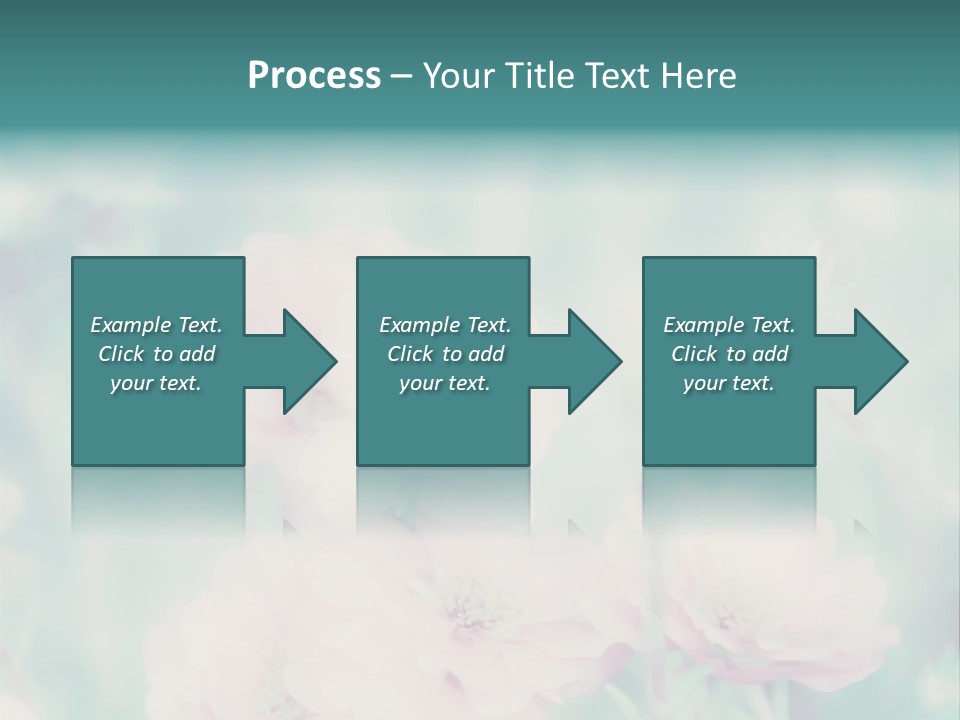 A Bunch Of Pink Flowers On A Green Background PowerPoint Template