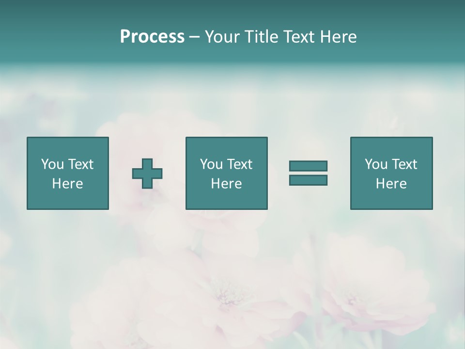A Bunch Of Pink Flowers On A Green Background PowerPoint Template