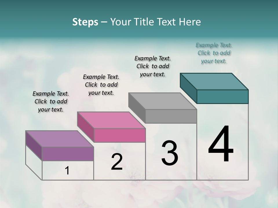 A Bunch Of Pink Flowers On A Green Background PowerPoint Template