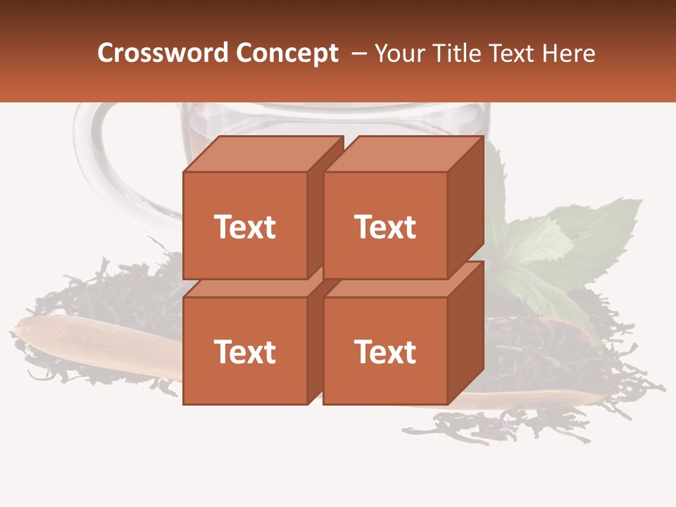 A Cup Of Tea Next To A Wooden Spoon PowerPoint Template