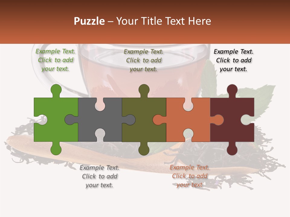 A Cup Of Tea Next To A Wooden Spoon PowerPoint Template