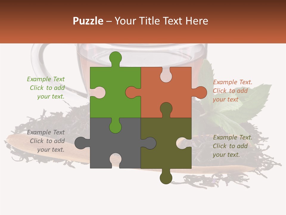 A Cup Of Tea Next To A Wooden Spoon PowerPoint Template