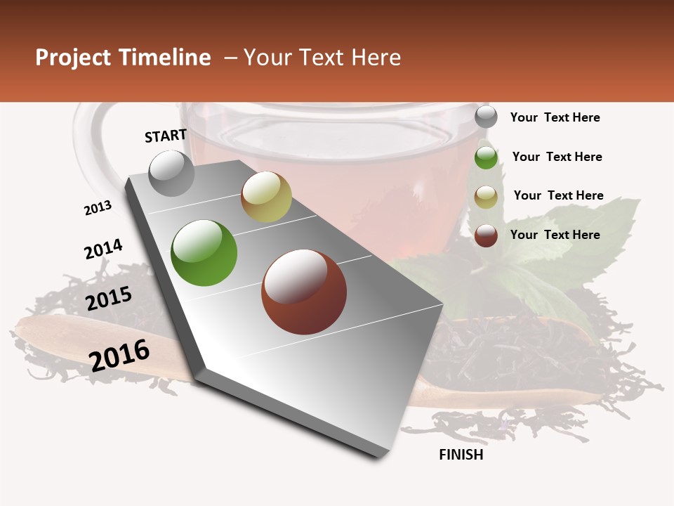 A Cup Of Tea Next To A Wooden Spoon PowerPoint Template