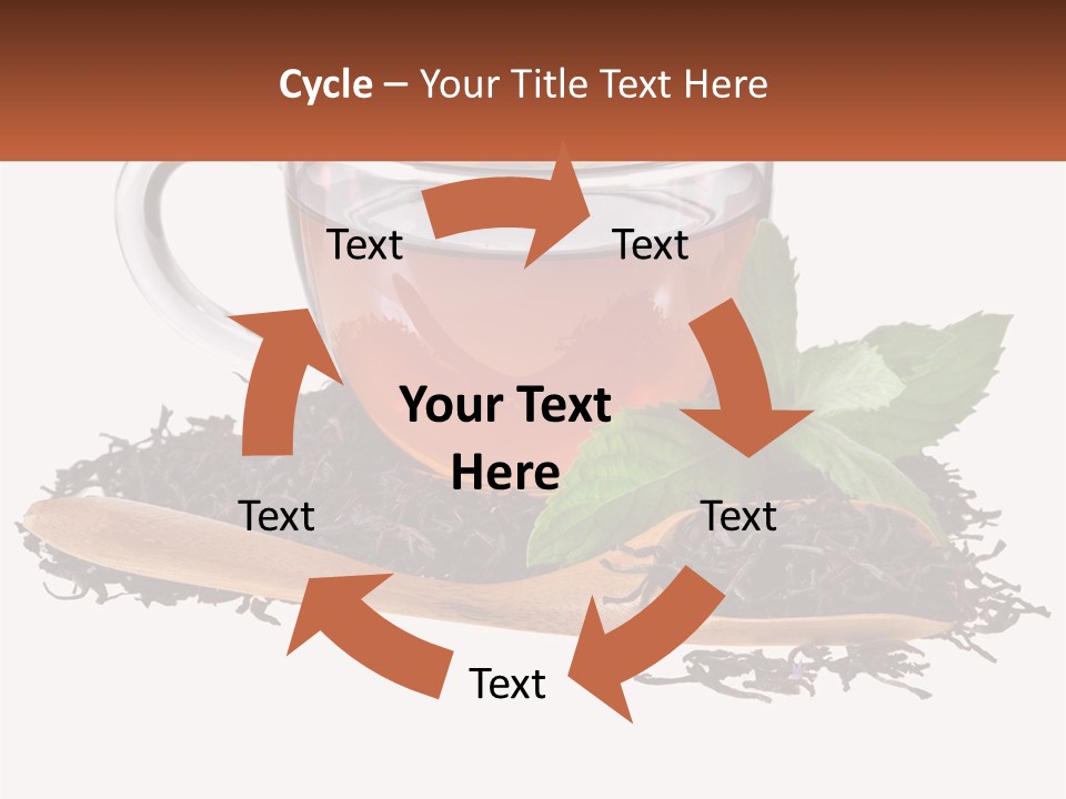 A Cup Of Tea Next To A Wooden Spoon PowerPoint Template