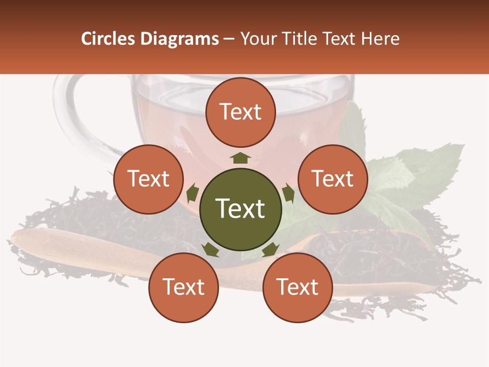 A Cup Of Tea Next To A Wooden Spoon PowerPoint Template