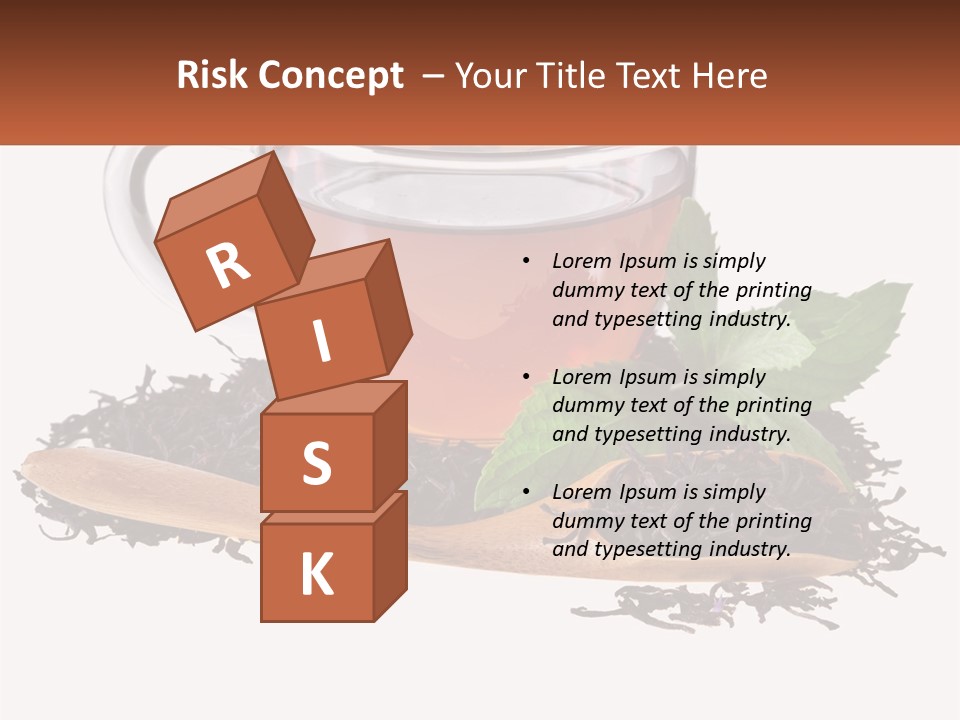 A Cup Of Tea Next To A Wooden Spoon PowerPoint Template