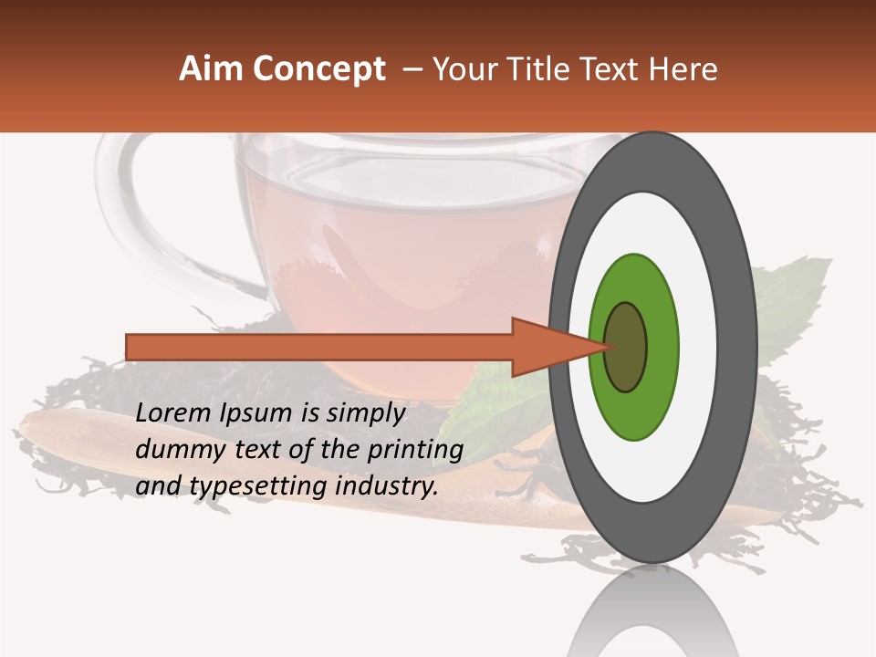 A Cup Of Tea Next To A Wooden Spoon PowerPoint Template