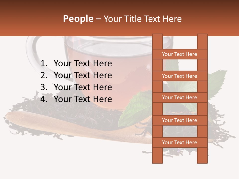 A Cup Of Tea Next To A Wooden Spoon PowerPoint Template