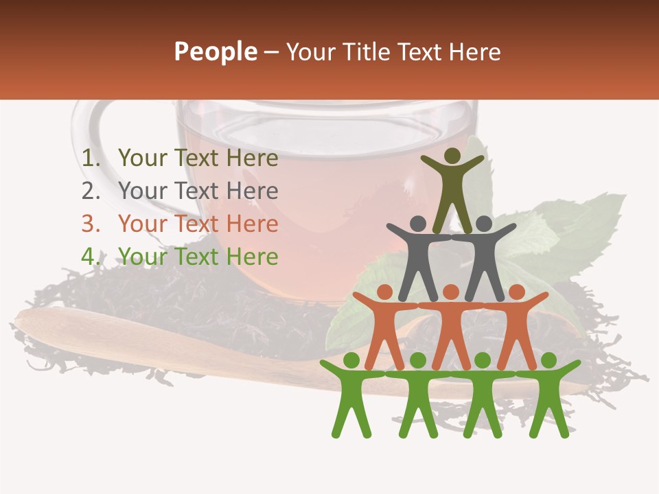 A Cup Of Tea Next To A Wooden Spoon PowerPoint Template