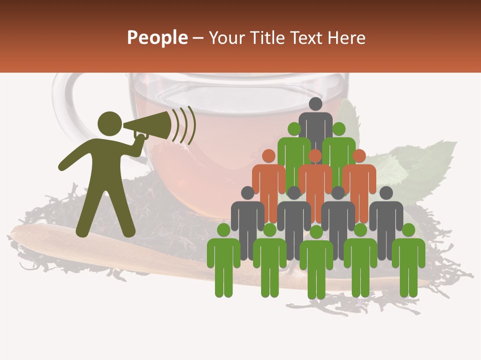 A Cup Of Tea Next To A Wooden Spoon PowerPoint Template