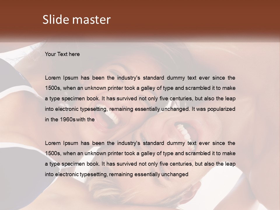 A Man And A Woman Are Smiling Together PowerPoint Template