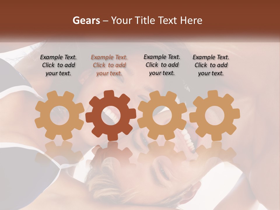 A Man And A Woman Are Smiling Together PowerPoint Template