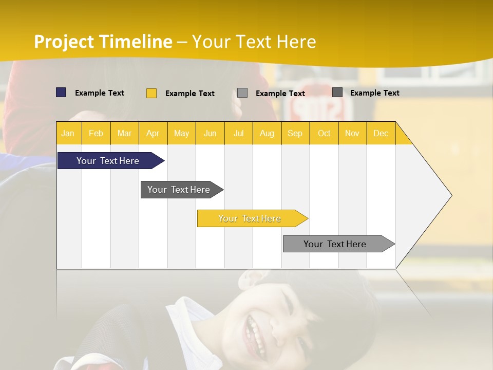 A Woman And A Child Sitting In A Wheel Chair In Front Of A School Bus PowerPoint Template