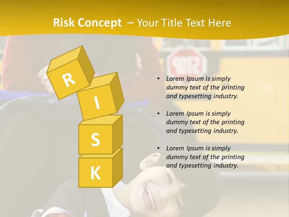 A Woman And A Child Sitting In A Wheel Chair In Front Of A School Bus PowerPoint Template