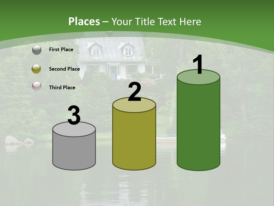 A House Sitting On Top Of A Lush Green Hillside PowerPoint Template