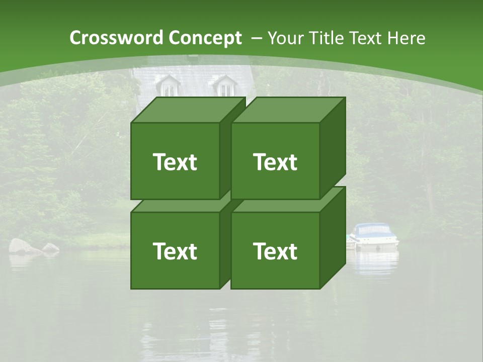 A House Sitting On Top Of A Lush Green Hillside PowerPoint Template