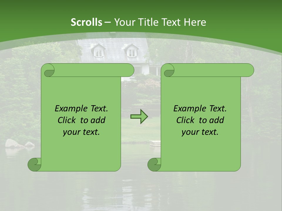 A House Sitting On Top Of A Lush Green Hillside PowerPoint Template