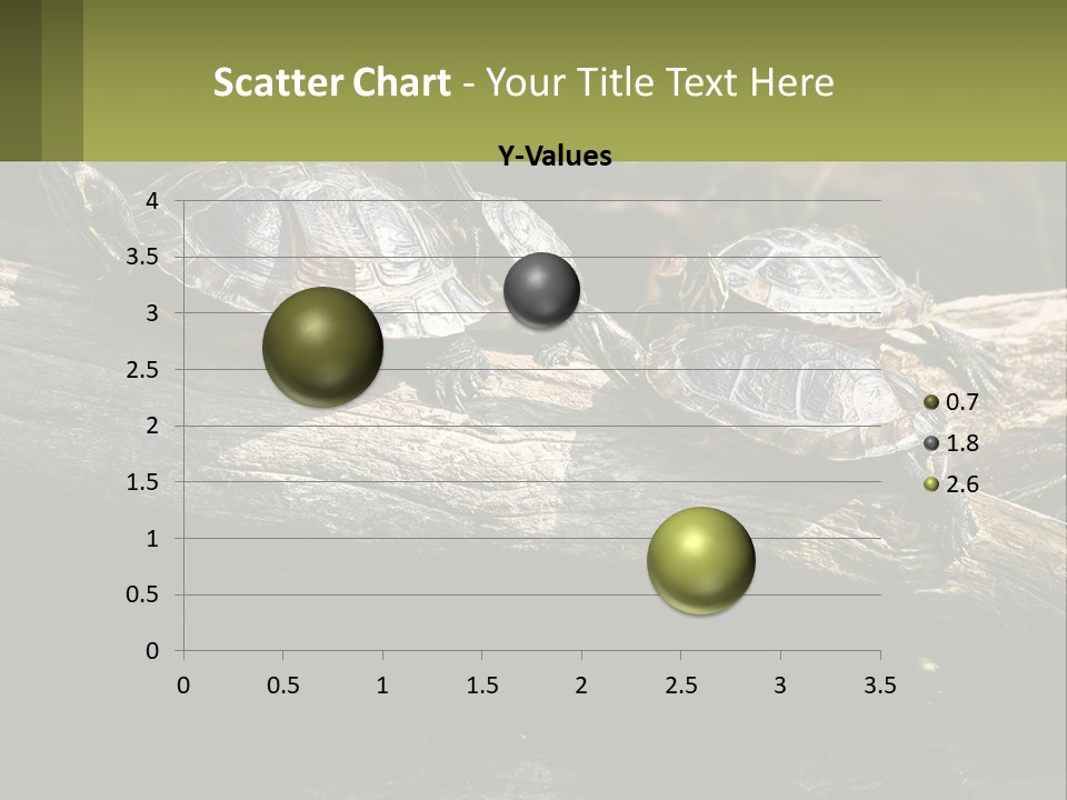 A Group Of Turtles Sitting On Top Of A Log PowerPoint Template