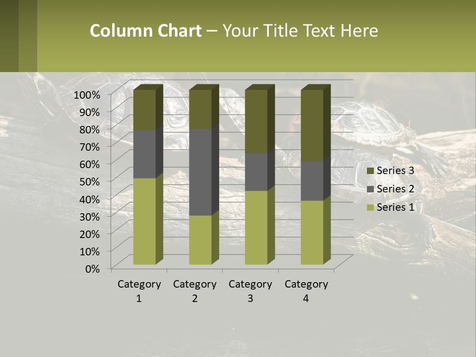 A Group Of Turtles Sitting On Top Of A Log PowerPoint Template