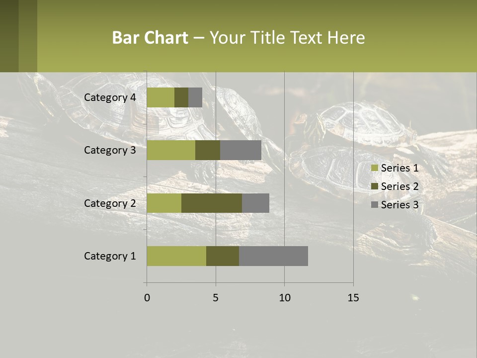 A Group Of Turtles Sitting On Top Of A Log PowerPoint Template