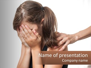 A Woman Covering Her Face With Her Hands PowerPoint Template