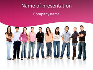 A Group Of People Standing Next To Each Other PowerPoint Template