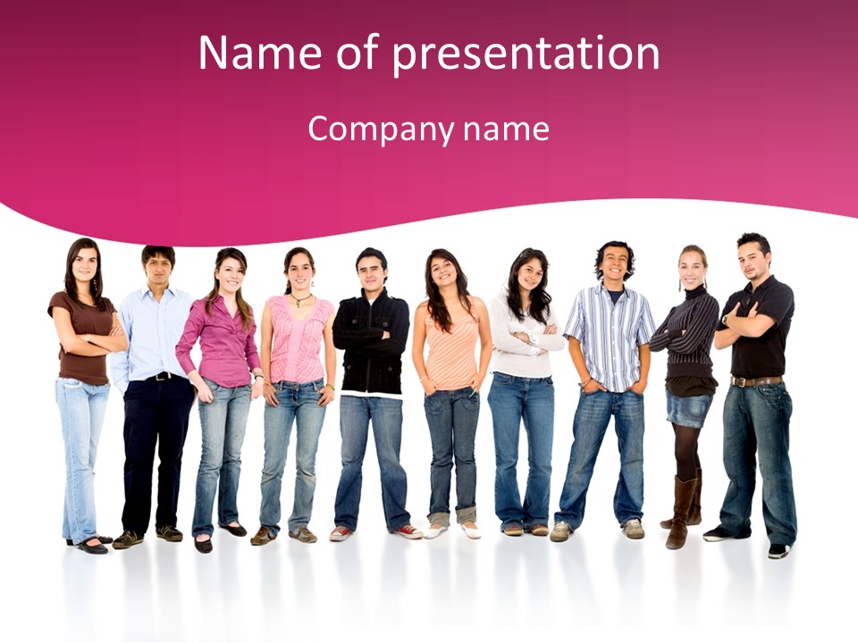 A Group Of People Standing Next To Each Other PowerPoint Template