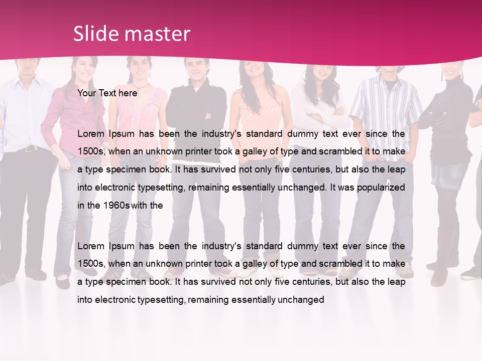 A Group Of People Standing Next To Each Other PowerPoint Template