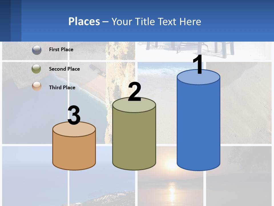 A Collage Of Photos With Chairs And A Table PowerPoint Template