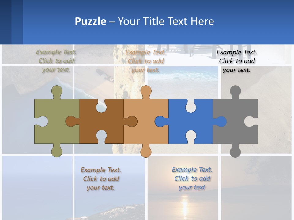 A Collage Of Photos With Chairs And A Table PowerPoint Template