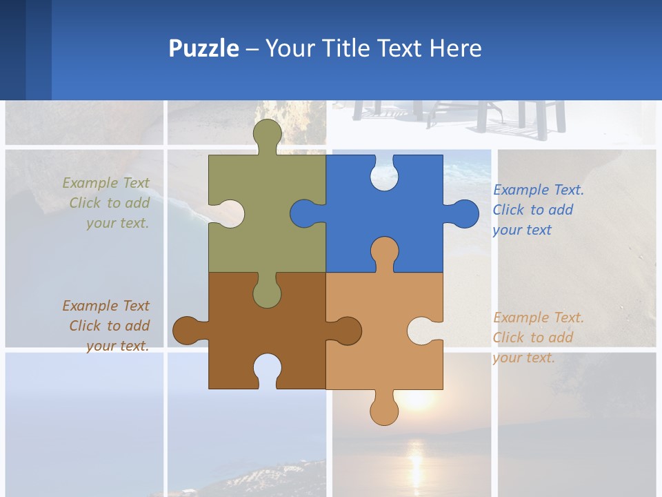 A Collage Of Photos With Chairs And A Table PowerPoint Template