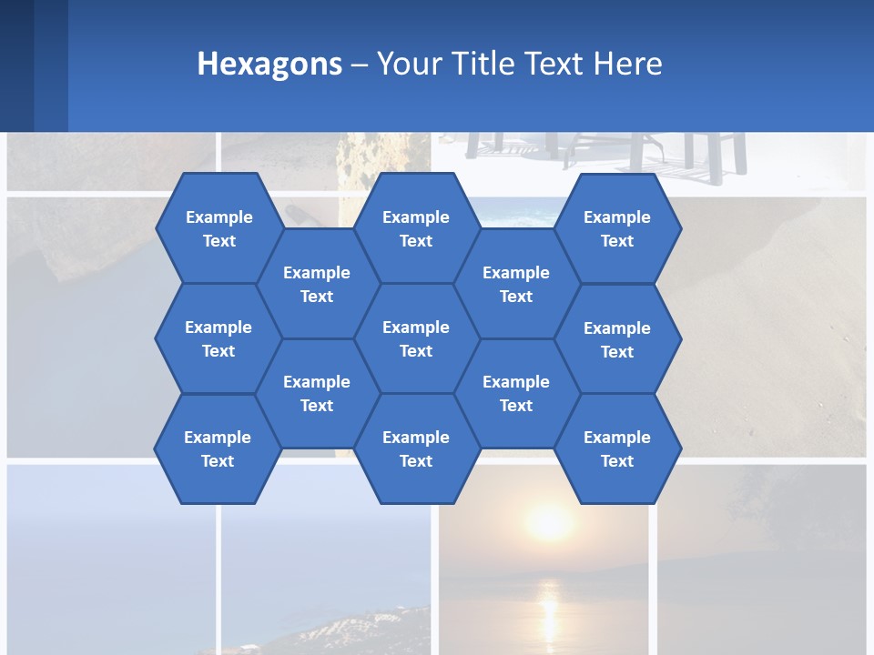 A Collage Of Photos With Chairs And A Table PowerPoint Template