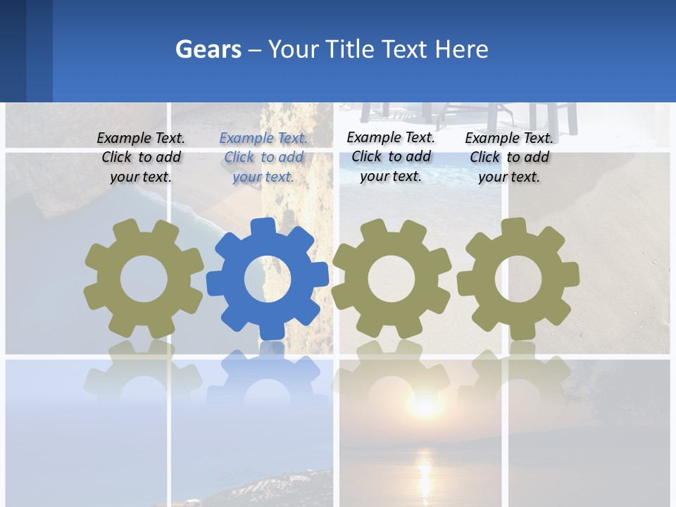 A Collage Of Photos With Chairs And A Table PowerPoint Template