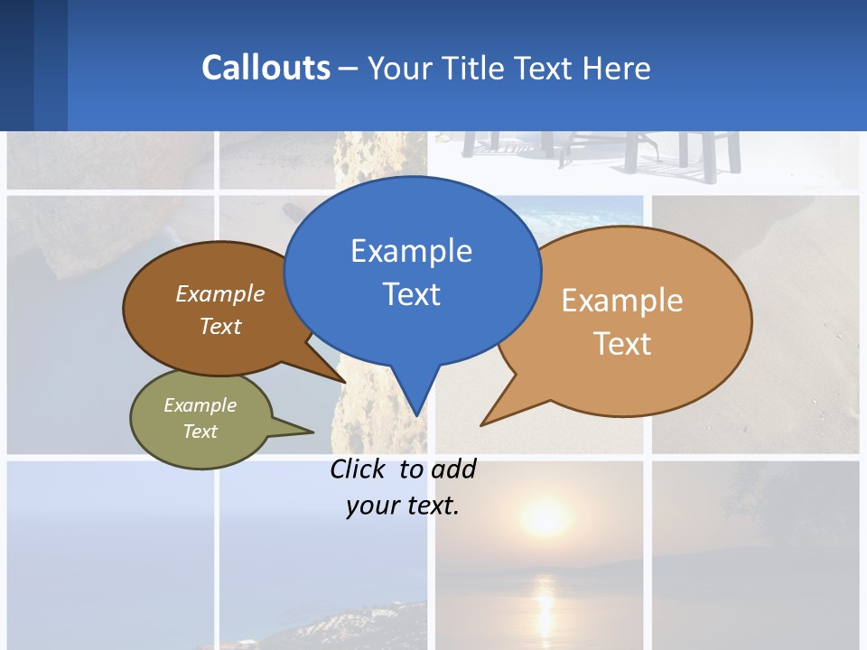 A Collage Of Photos With Chairs And A Table PowerPoint Template