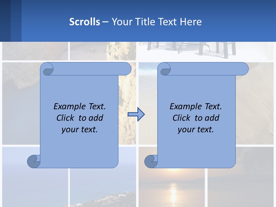 A Collage Of Photos With Chairs And A Table PowerPoint Template