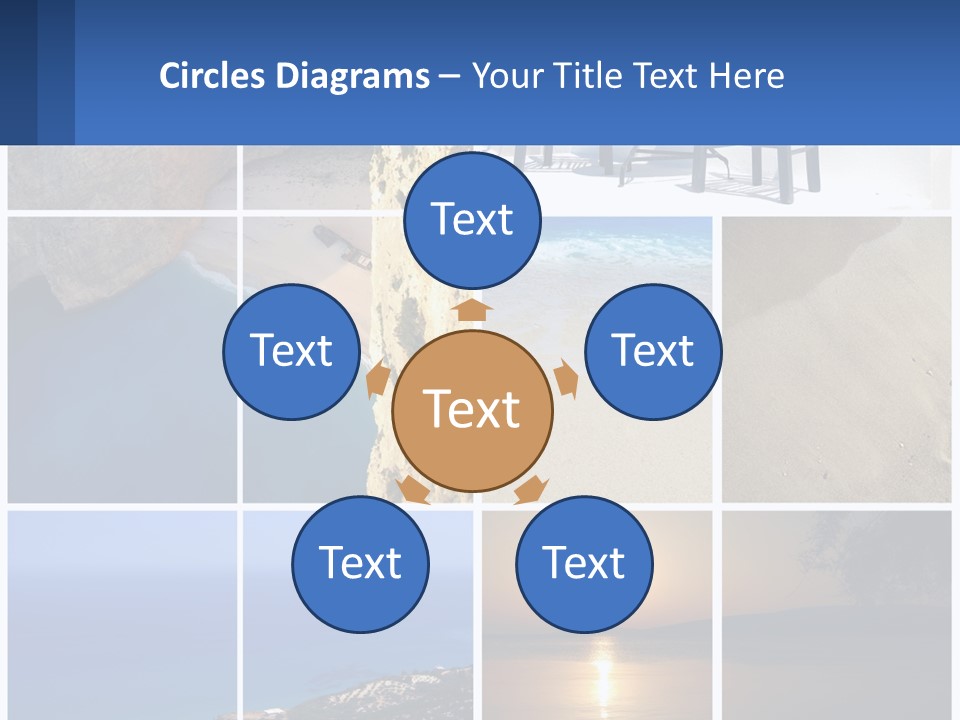 A Collage Of Photos With Chairs And A Table PowerPoint Template