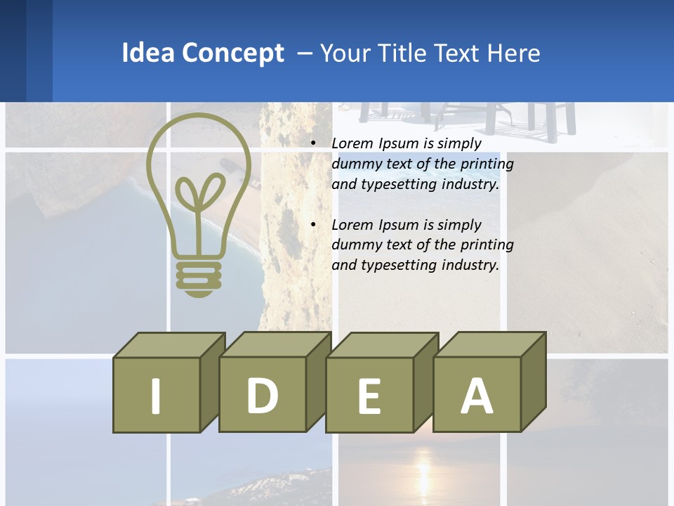 A Collage Of Photos With Chairs And A Table PowerPoint Template