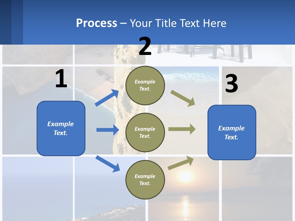 A Collage Of Photos With Chairs And A Table PowerPoint Template