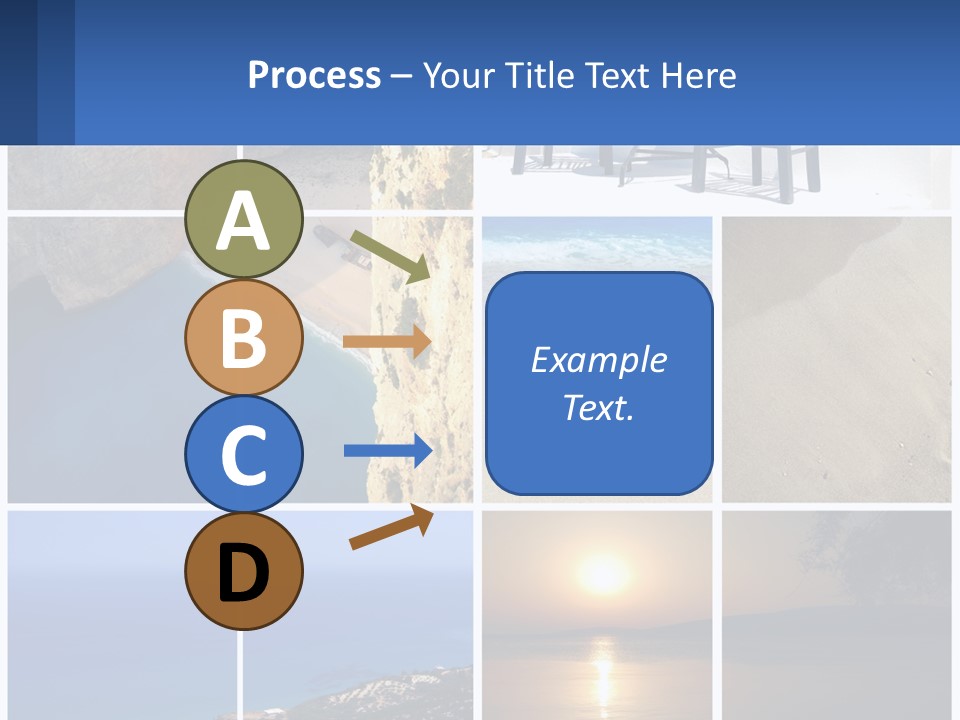 A Collage Of Photos With Chairs And A Table PowerPoint Template