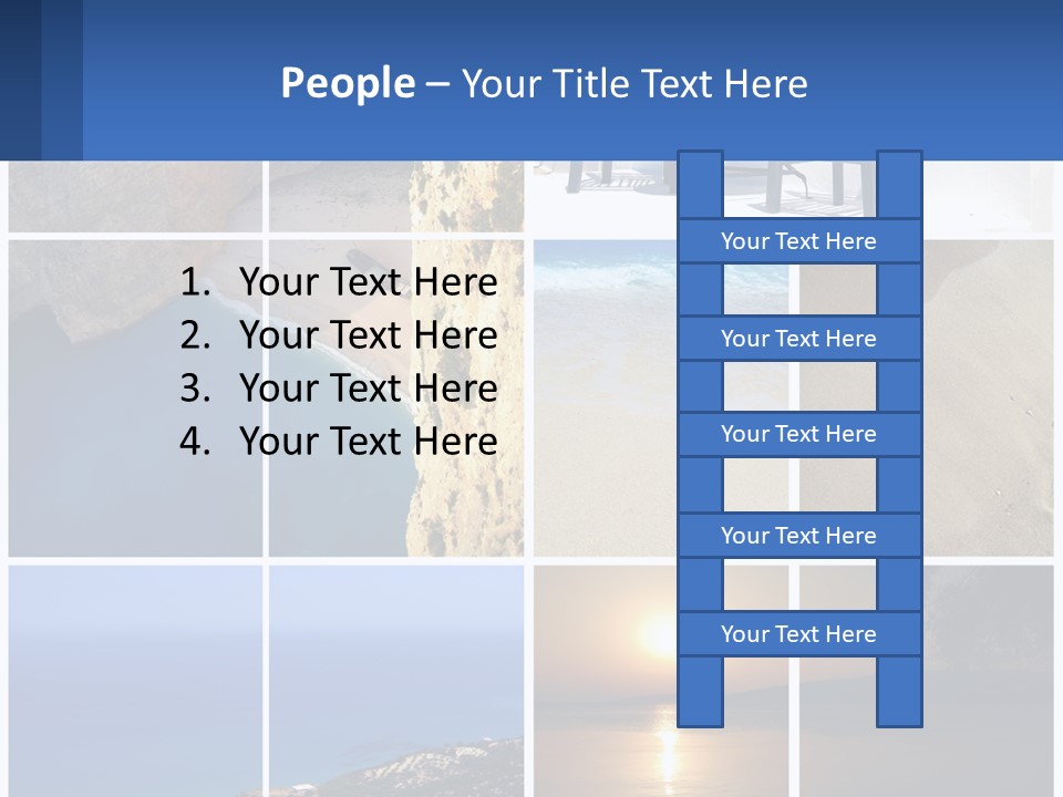 A Collage Of Photos With Chairs And A Table PowerPoint Template