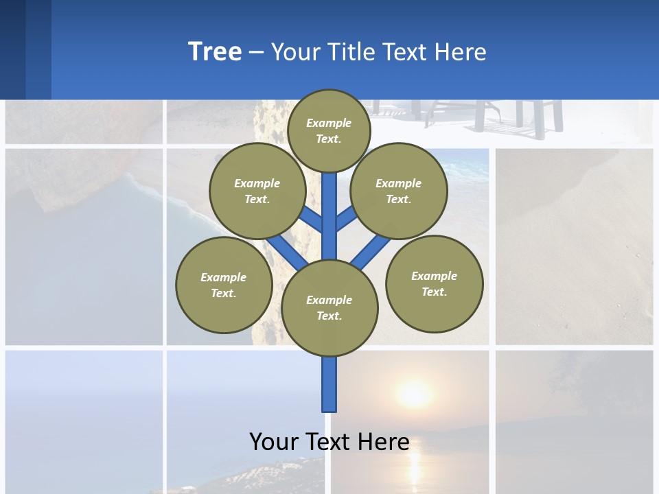 A Collage Of Photos With Chairs And A Table PowerPoint Template