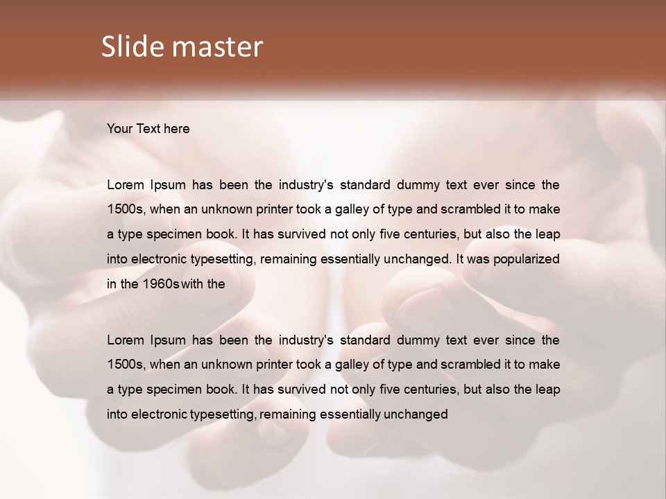 A Person Holding Their Hands Together With The Words Name Of Presentation PowerPoint Template